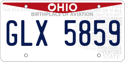 OH license plate GLX5859