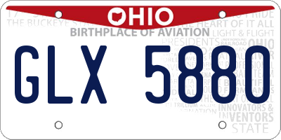 OH license plate GLX5880