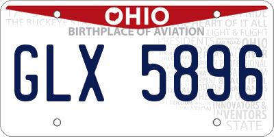 OH license plate GLX5896