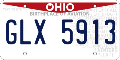 OH license plate GLX5913
