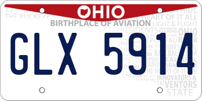 OH license plate GLX5914