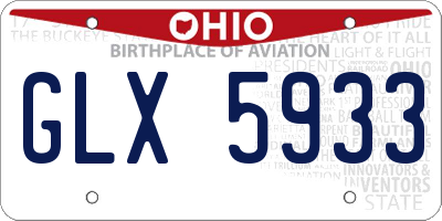 OH license plate GLX5933