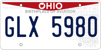 OH license plate GLX5980