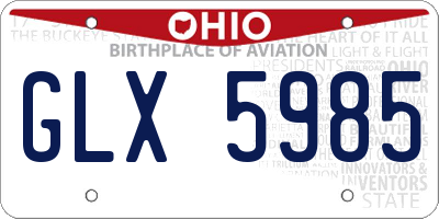 OH license plate GLX5985