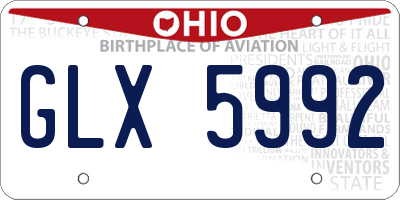 OH license plate GLX5992