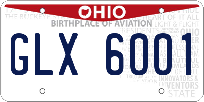 OH license plate GLX6001