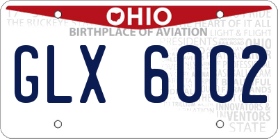 OH license plate GLX6002