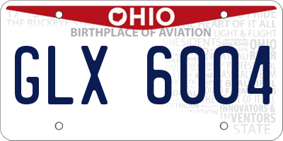 OH license plate GLX6004