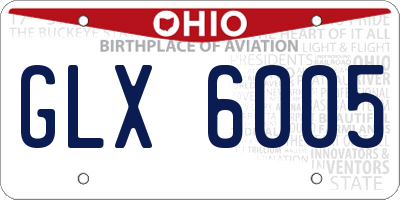 OH license plate GLX6005
