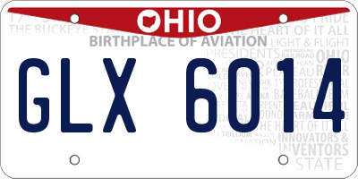 OH license plate GLX6014