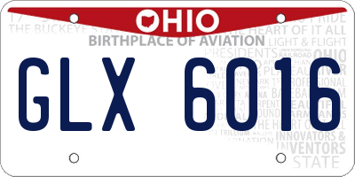 OH license plate GLX6016