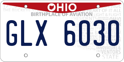 OH license plate GLX6030