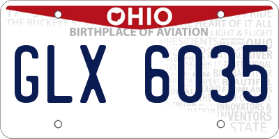 OH license plate GLX6035
