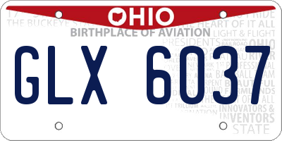 OH license plate GLX6037