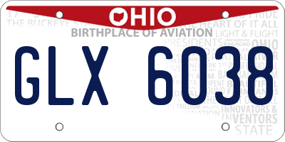 OH license plate GLX6038