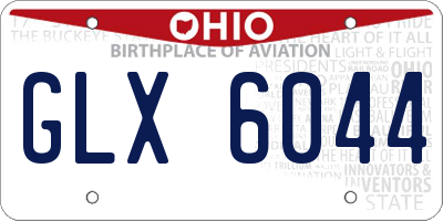 OH license plate GLX6044