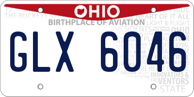 OH license plate GLX6046