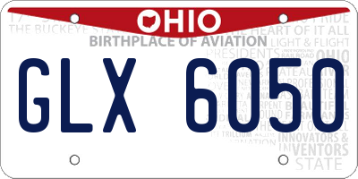 OH license plate GLX6050