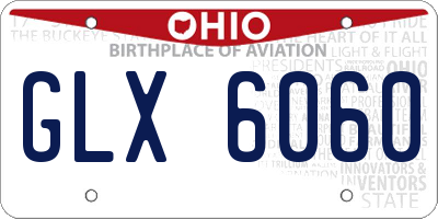 OH license plate GLX6060