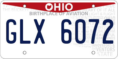 OH license plate GLX6072