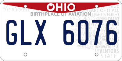 OH license plate GLX6076