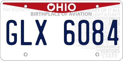 OH license plate GLX6084