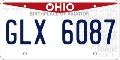 OH license plate GLX6087