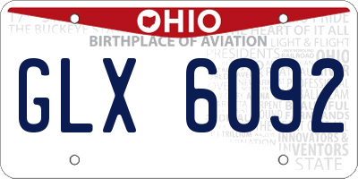 OH license plate GLX6092