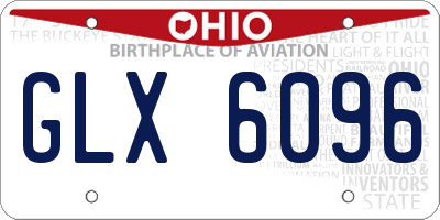 OH license plate GLX6096