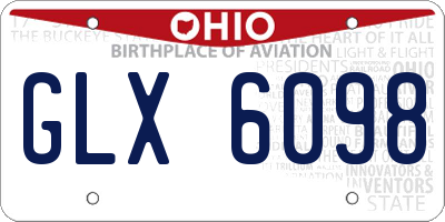 OH license plate GLX6098