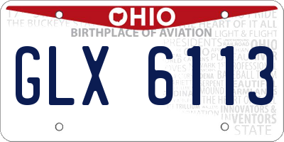OH license plate GLX6113