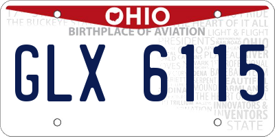 OH license plate GLX6115