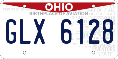 OH license plate GLX6128