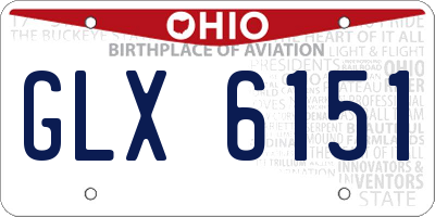 OH license plate GLX6151