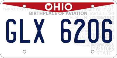 OH license plate GLX6206