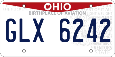 OH license plate GLX6242