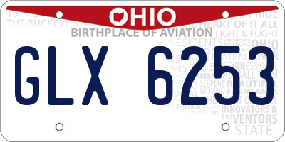 OH license plate GLX6253
