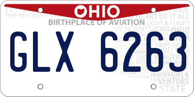 OH license plate GLX6263