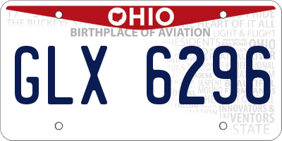 OH license plate GLX6296