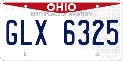 OH license plate GLX6325
