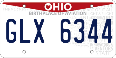 OH license plate GLX6344