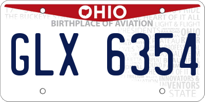 OH license plate GLX6354