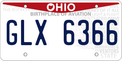 OH license plate GLX6366