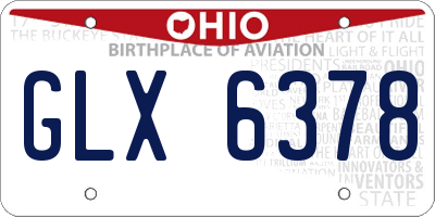 OH license plate GLX6378