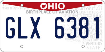 OH license plate GLX6381