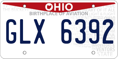 OH license plate GLX6392