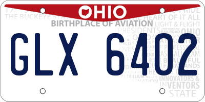 OH license plate GLX6402