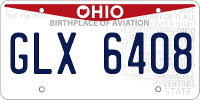OH license plate GLX6408
