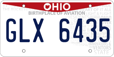 OH license plate GLX6435