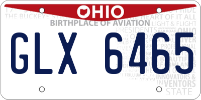 OH license plate GLX6465